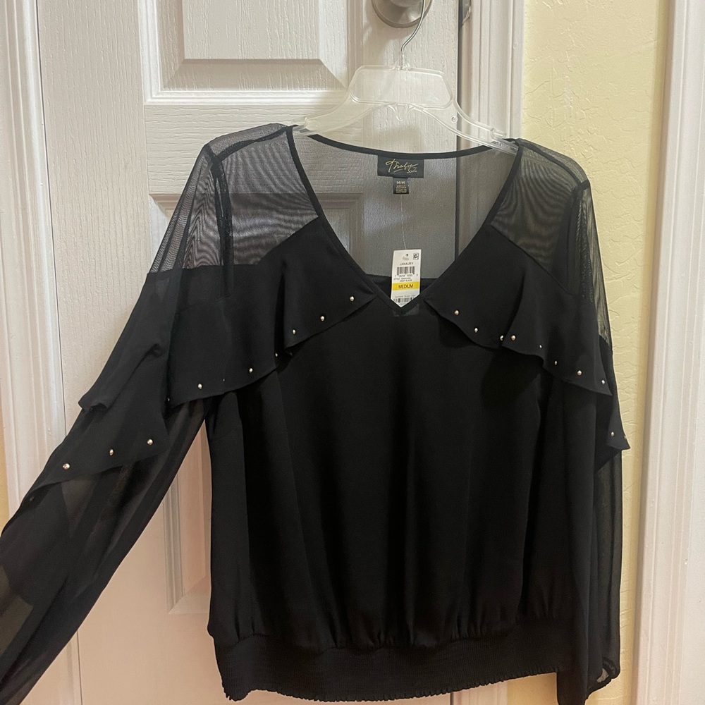 I selling Women Black Long Sleeve Blouse M